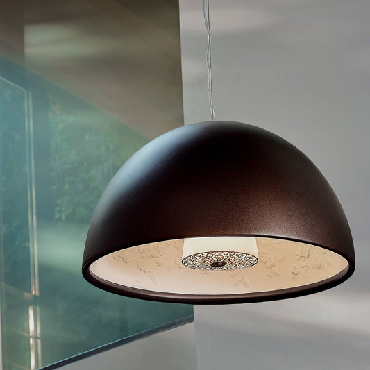 Skygarden Small Pendant Light | Matt Rust Outer Shell