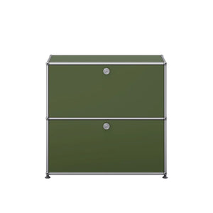 USM Small Closed Unit | Olive Green Lacquer Panels