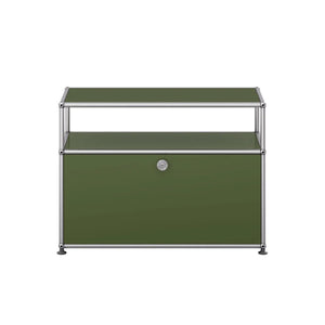 USM Small TV Unit | Olive Green Lacquer Panels