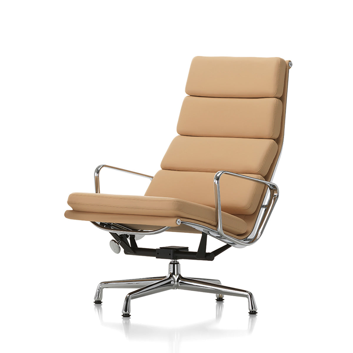 Soft Pad EA 222 Chair | Leather Sand 71 and Plano Mauve Grey 71