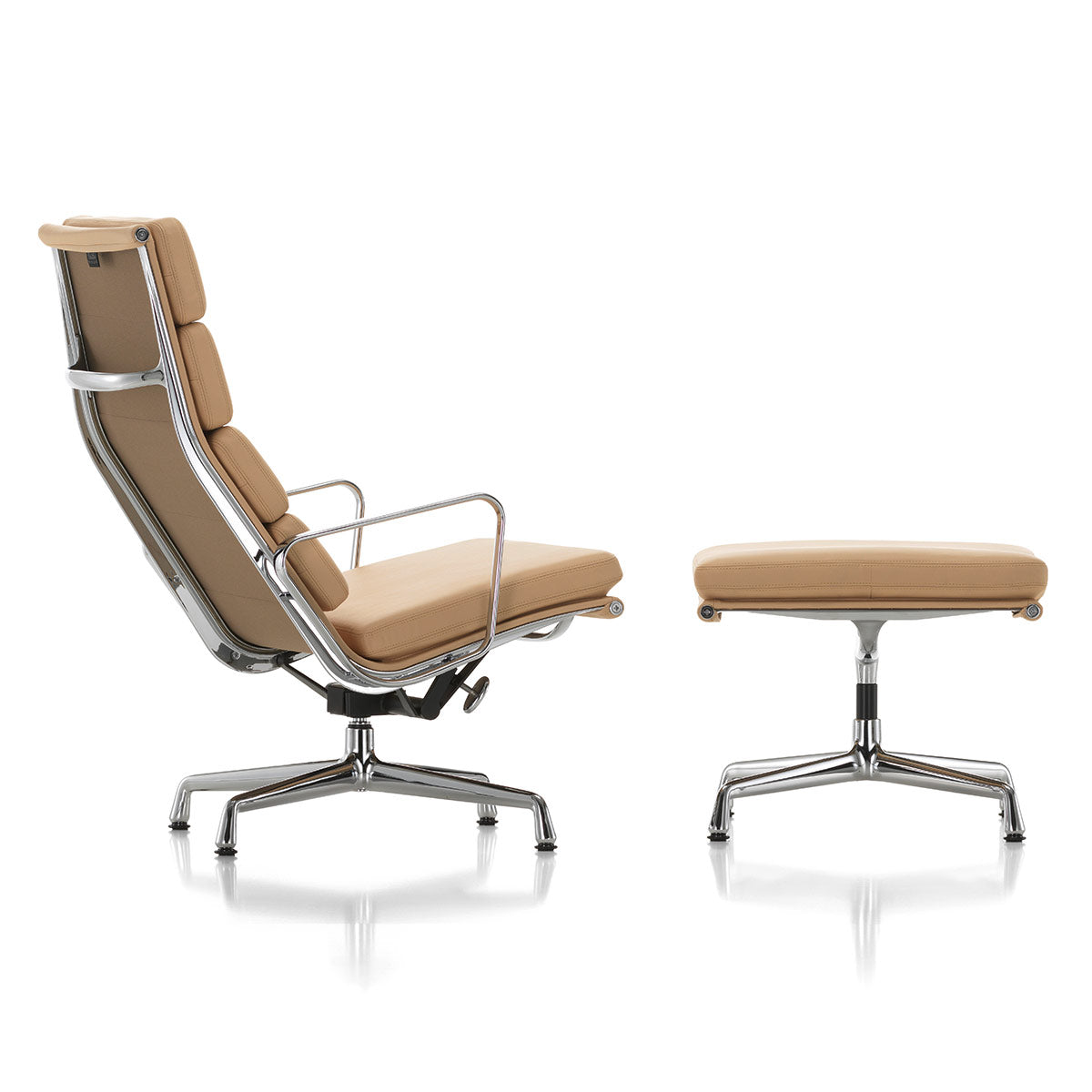 Soft Pad EA 222 Chair | Leather Sand 71 and Plano Mauve Grey 71
