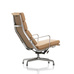 Soft Pad EA 222 Chair | Leather Sand 71 and Plano Mauve Grey 71