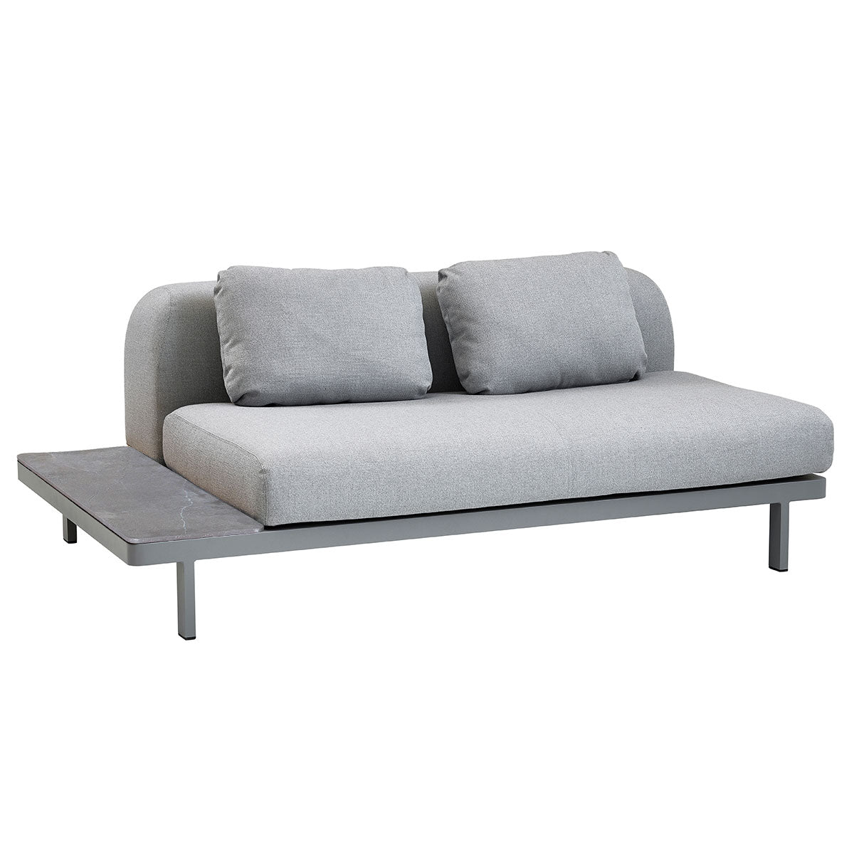 Space 2 Seat Sofa with Board | Light Grey Air Touch Fabric