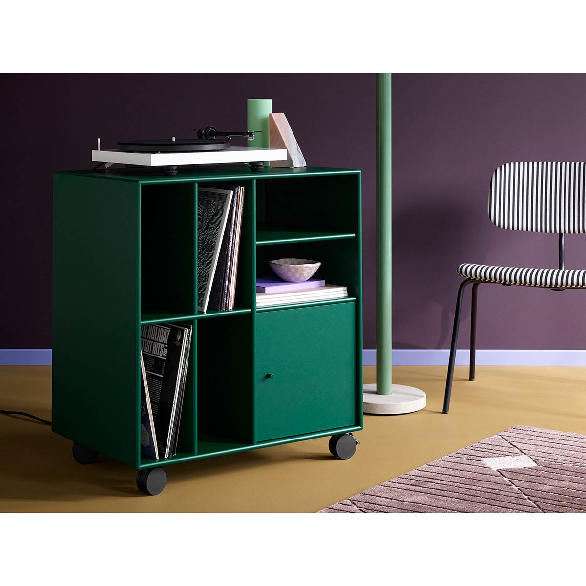 Spin II Vinyl Storage Unit | Pine Lacquer