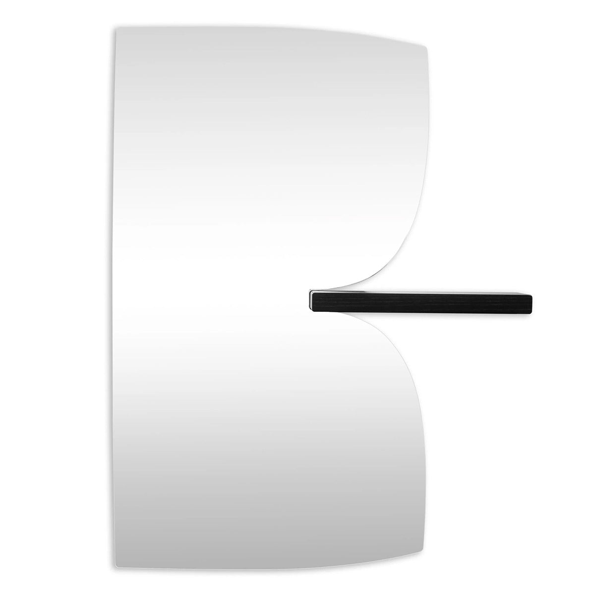 Morphed Mirror with 1 Shelf | Black Solid Ash Shelf