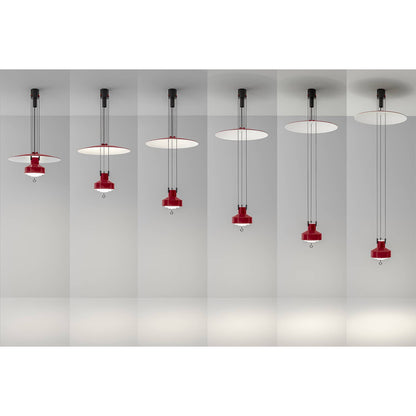 Saliscendi Rise and Fall Pendant | Glossy Red Metal