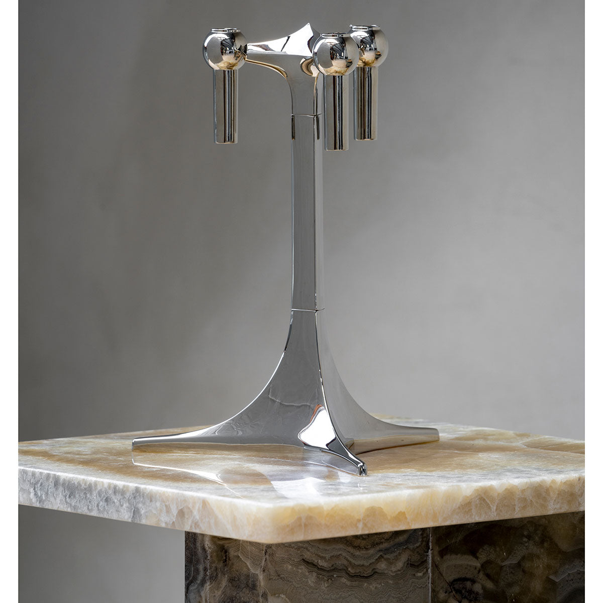 Stoff Nagel Candle Stand | Polished Chrome