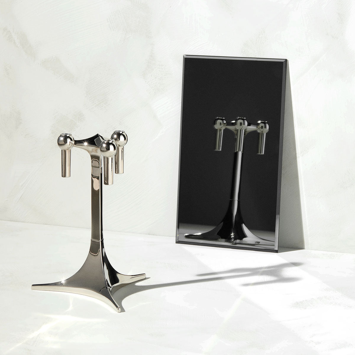 Stoff Nagel Candle Stand | Polished Chrome