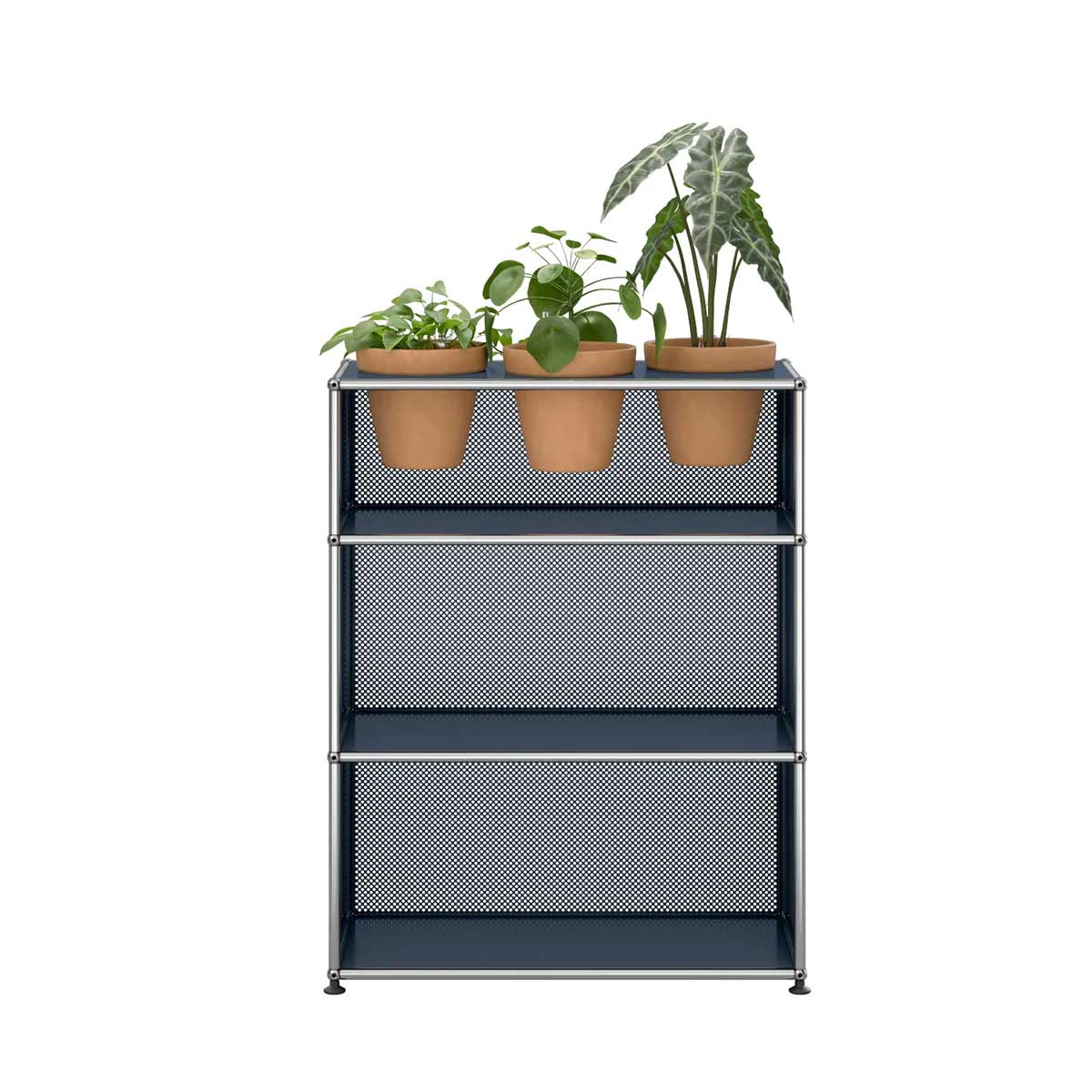 USM Storage with Flowerpots | Anthracite Lacquer Panels