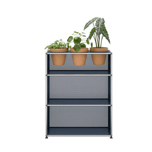 USM Storage with Flowerpots | Anthracite Lacquer Panels