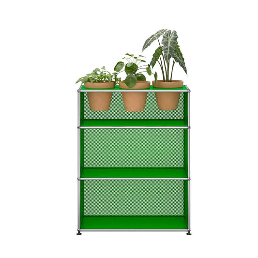 USM Storage with Flowerpots | Green Lacquer Panels