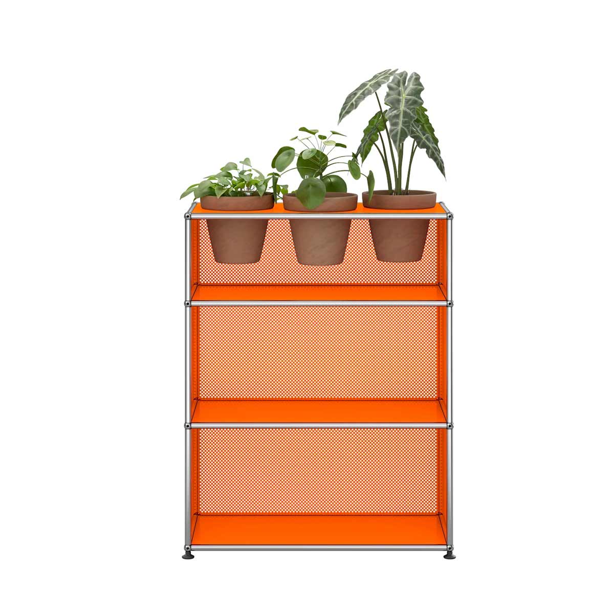 USM Storage with Flowerpots | Orange Lacquer Panels
