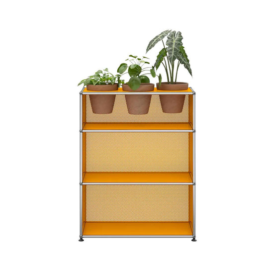USM Storage with Flowerpots | Golden Yellow Lacquer Panels
