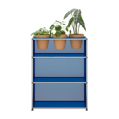 USM Storage with Flowerpots | Gentian Blue Lacquer Panels
