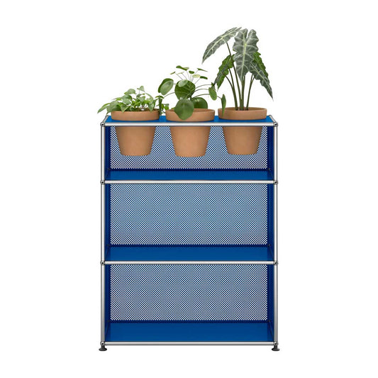 USM Storage with Flowerpots | Gentian Blue Lacquer Panels