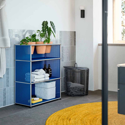 USM Storage with Flowerpots | Gentian Blue Lacquer Panels