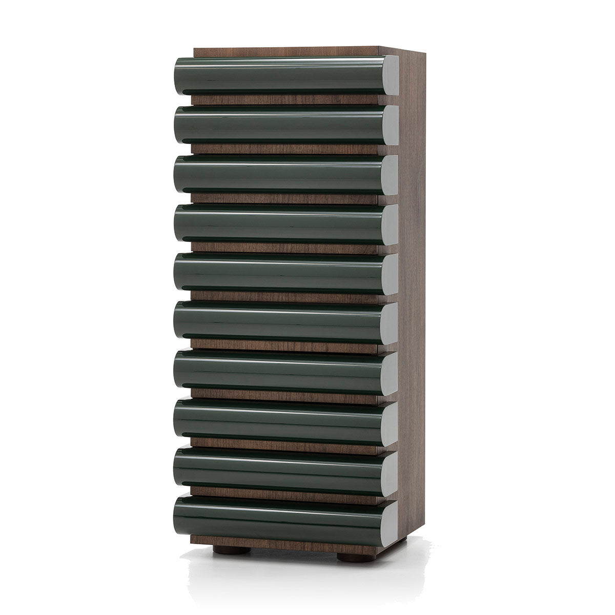 Storet Drawer Chest Tall | Glossy Lacquer Dark Green LL22