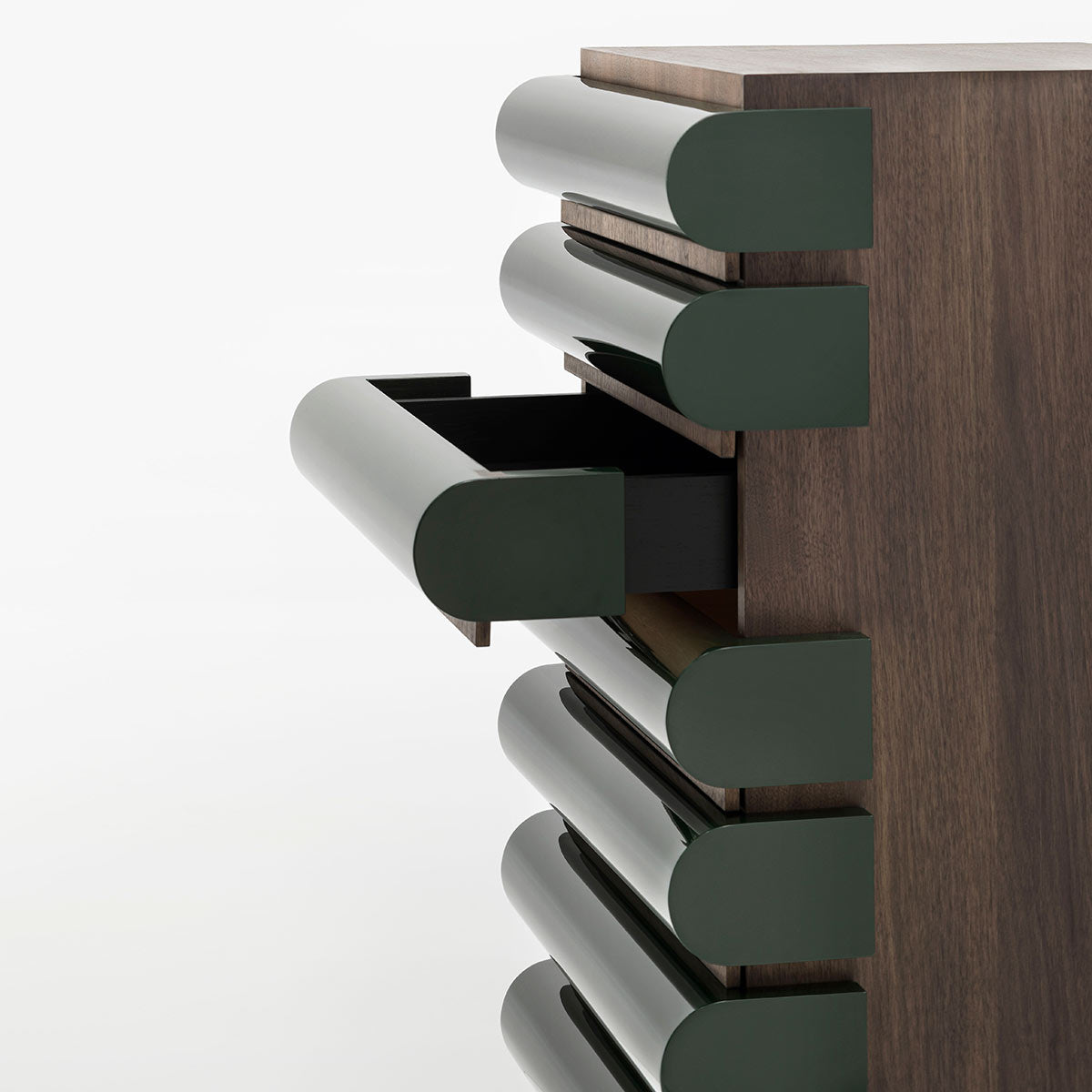 Storet Drawer Chest Tall | Glossy Lacquer Dark Green LL22