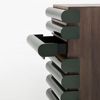 Storet Drawer Chest Tall | Glossy Lacquer Dark Green LL22