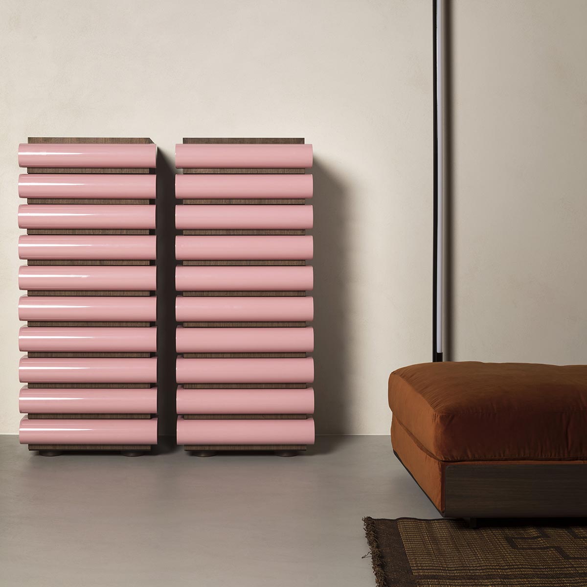Storet Drawer Chest Tall | Glossy Lacquer Pink LL21