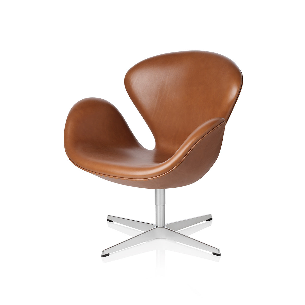 Swan Chair | Black Classic Leather Seat and Back