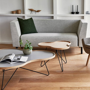 Flower Table Large | Grey Laminate Oak Edge