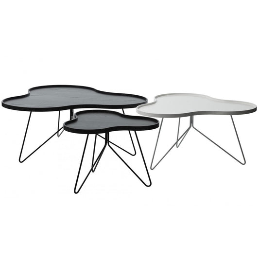 Flower Table Medium | Grey Laminate Birch Edge