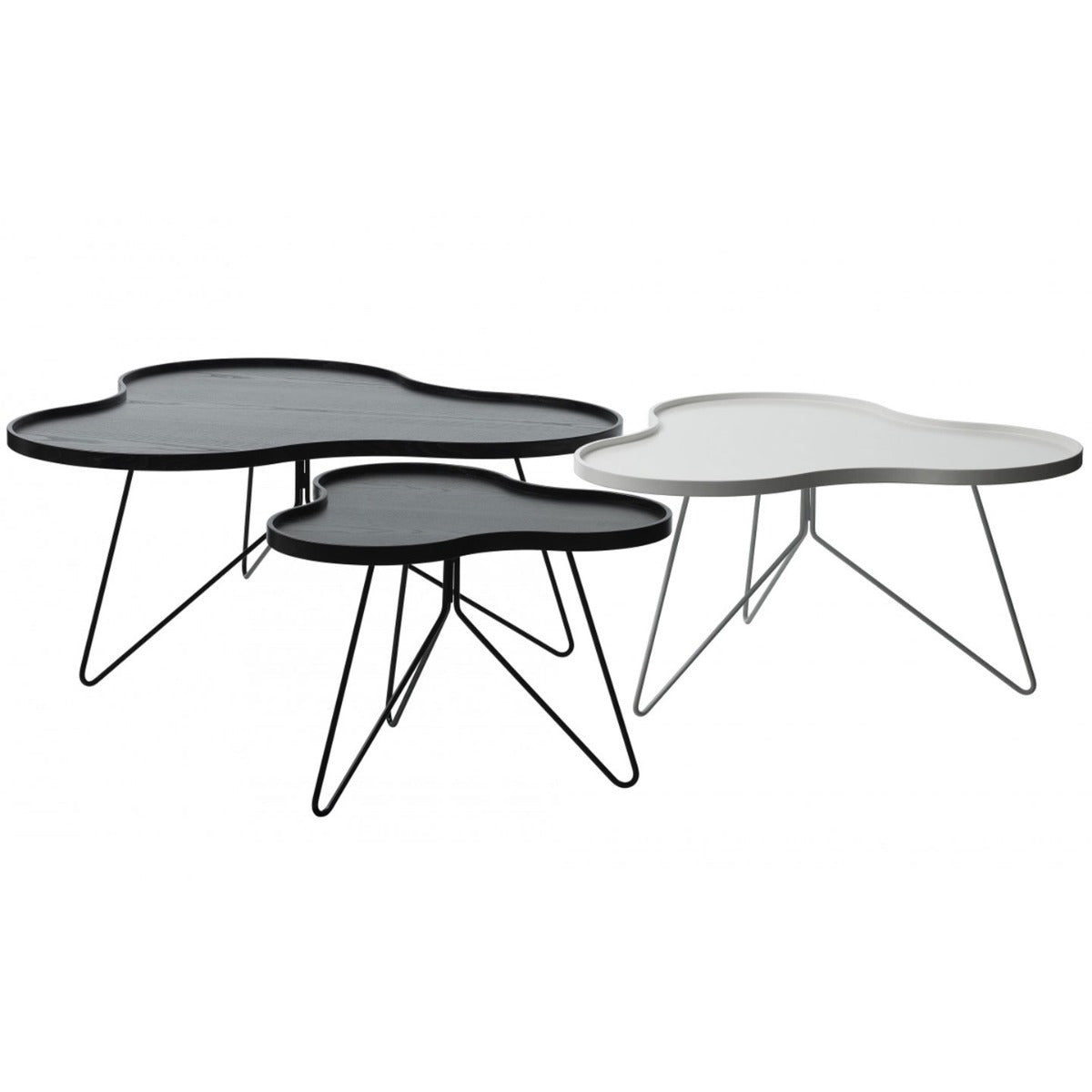 Flower Table Large | Black Laminate Oak Edge