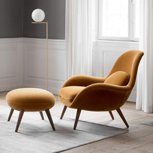 Swoon Footstool | Burnt Orange 4103 Grand Mohair Upholstery