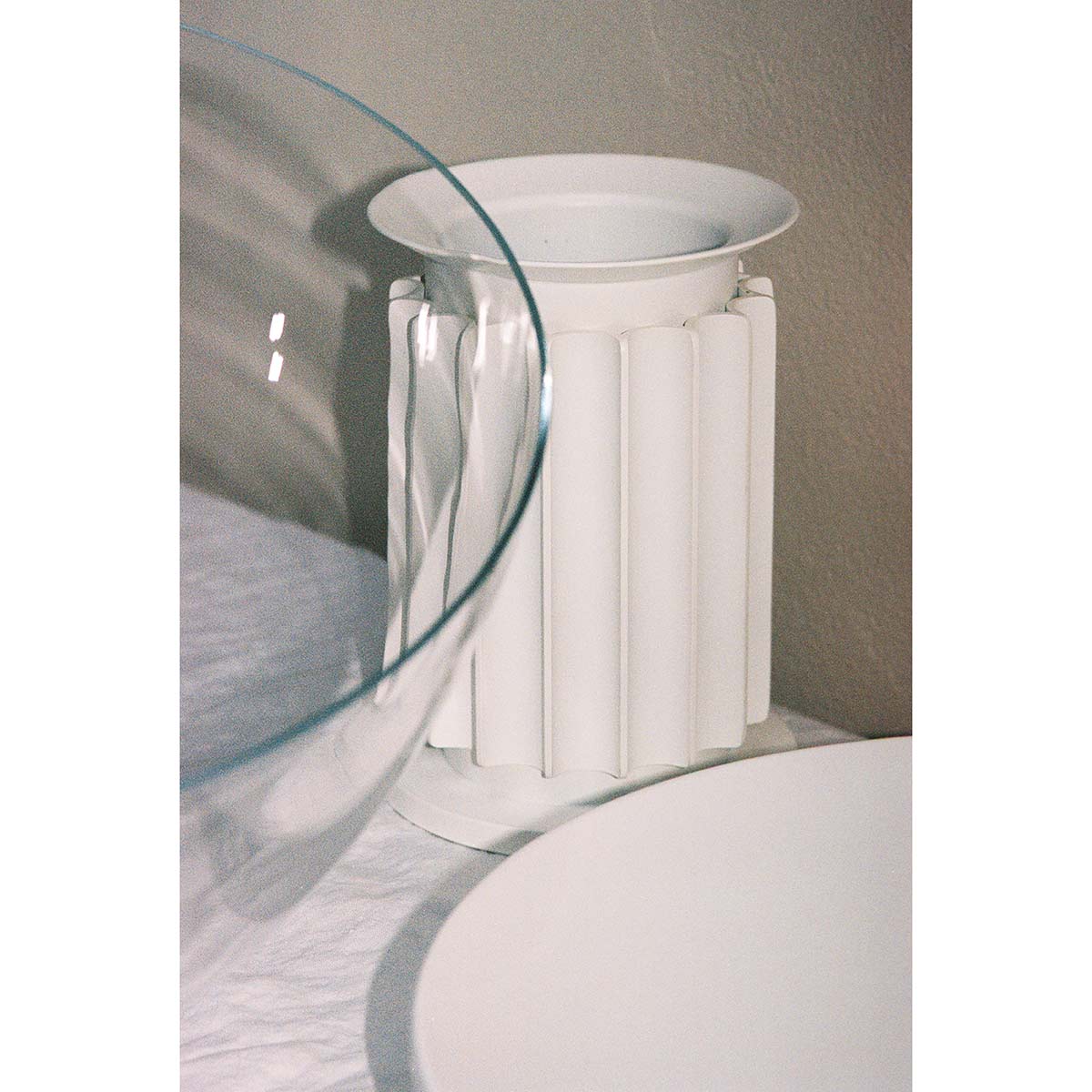 Taccia Small LED Lamp | Matt White Aluminium