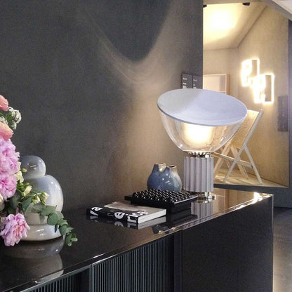 Taccia Small LED Lamp | Matt White Aluminium