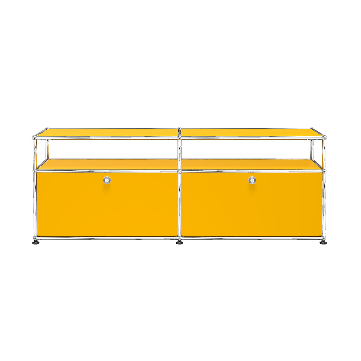 USM Tall Media Unit | Golden Yellow Lacquer Panels