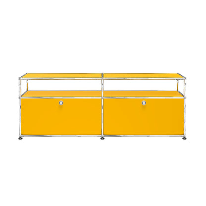 USM Tall Media Unit | Golden Yellow Lacquer Panels