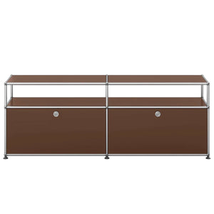 USM Tall Media Unit | Brown Lacquer Panels
