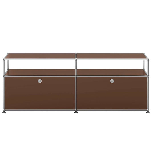 USM Tall Media Unit | Brown Lacquer Panels