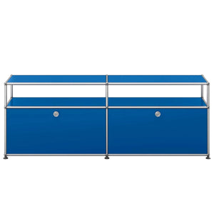 USM Tall Media Unit | Gentian Blue Lacquer Panels