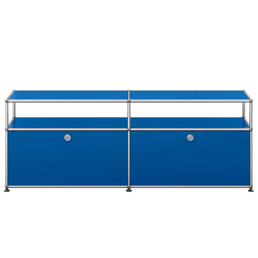 USM Tall Media Unit | Gentian Blue Lacquer Panels
