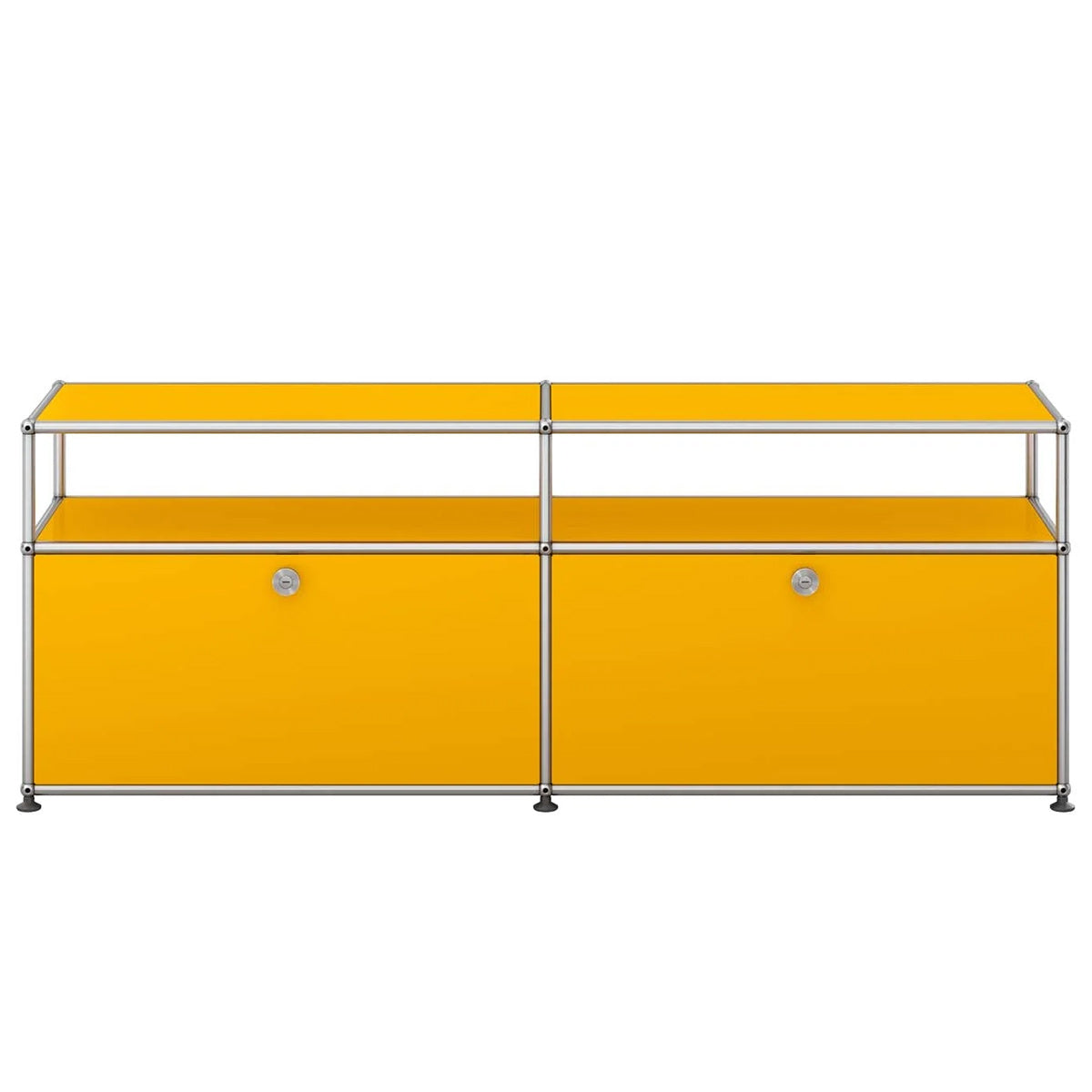 USM Tall Media Unit | Golden Yellow Lacquer Panels