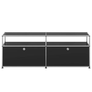 USM Tall Media Unit | Graphite Black Lacquer Panels