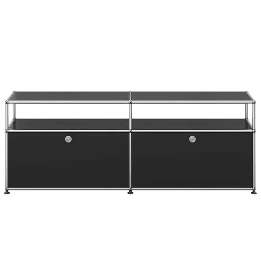 USM Tall Media Unit | Graphite Black Lacquer Panels