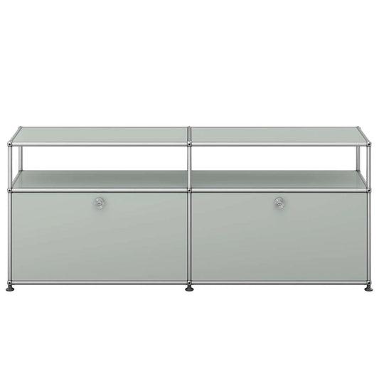 USM Tall Media Unit | Light Grey Lacquer Panels
