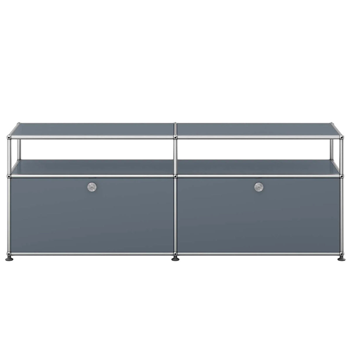 USM Tall Media Unit | Medium Grey Lacquer Panels