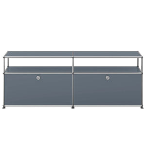 USM Tall Media Unit | Medium Grey Lacquer Panels