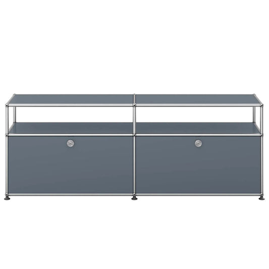 USM Tall Media Unit | Medium Grey Lacquer Panels