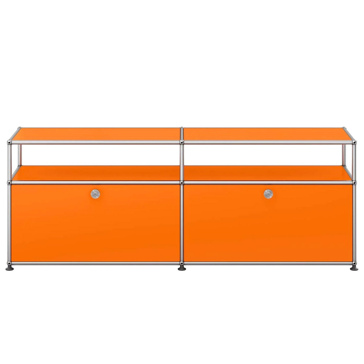 USM Tall Media Unit | Orange Lacquer Panels