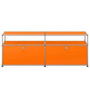 USM Tall Media Unit | Orange Lacquer Panels