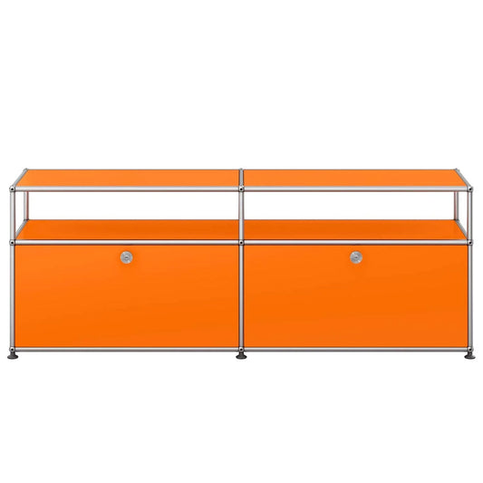 USM Tall Media Unit | Orange Lacquer Panels