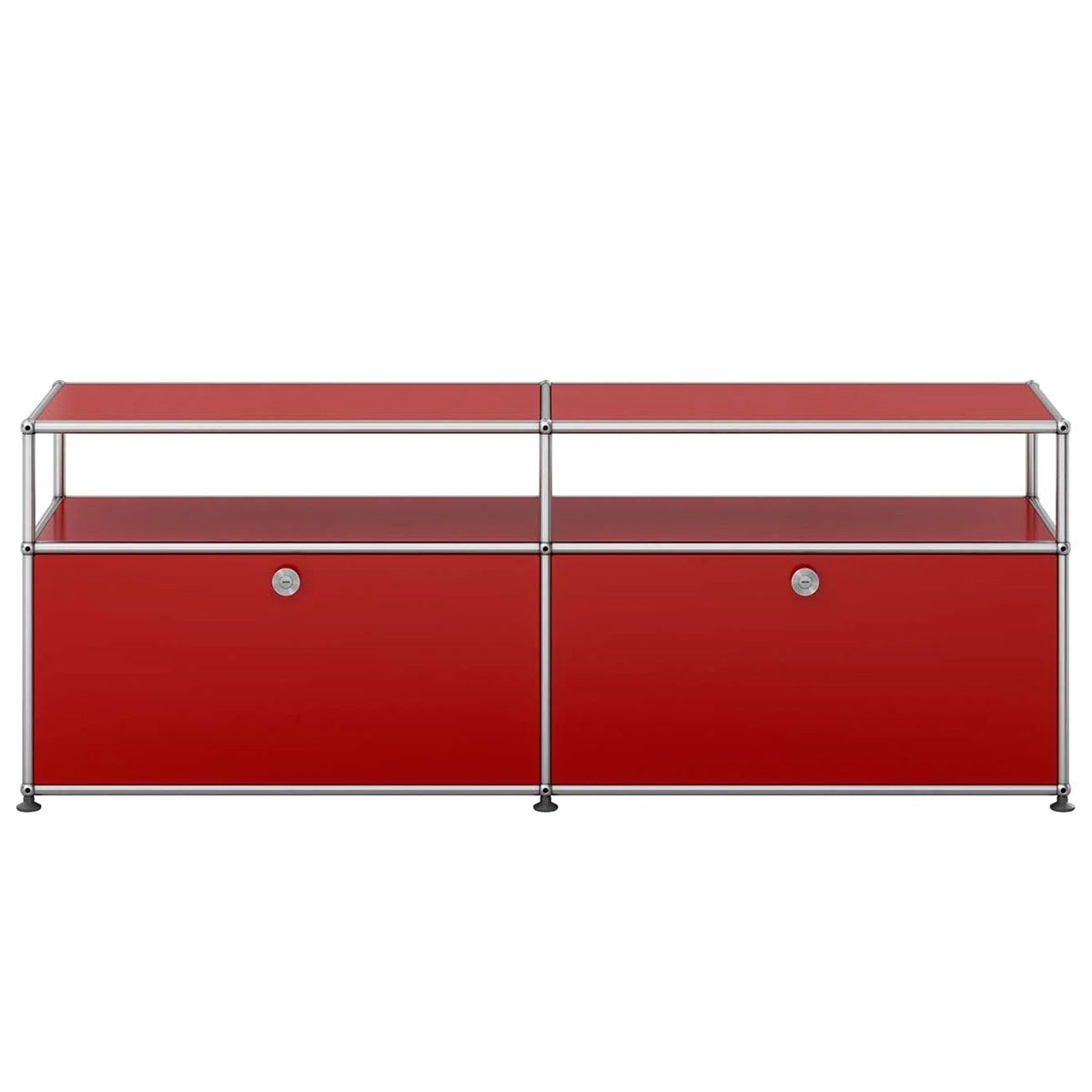 USM Tall Media Unit | Ruby Red Lacquer Panels