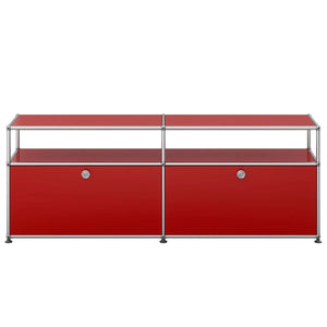 USM Tall Media Unit | Ruby Red Lacquer Panels