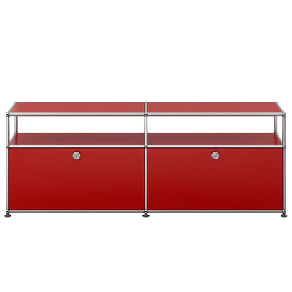 USM Tall Media Unit | Ruby Red Lacquer Panels